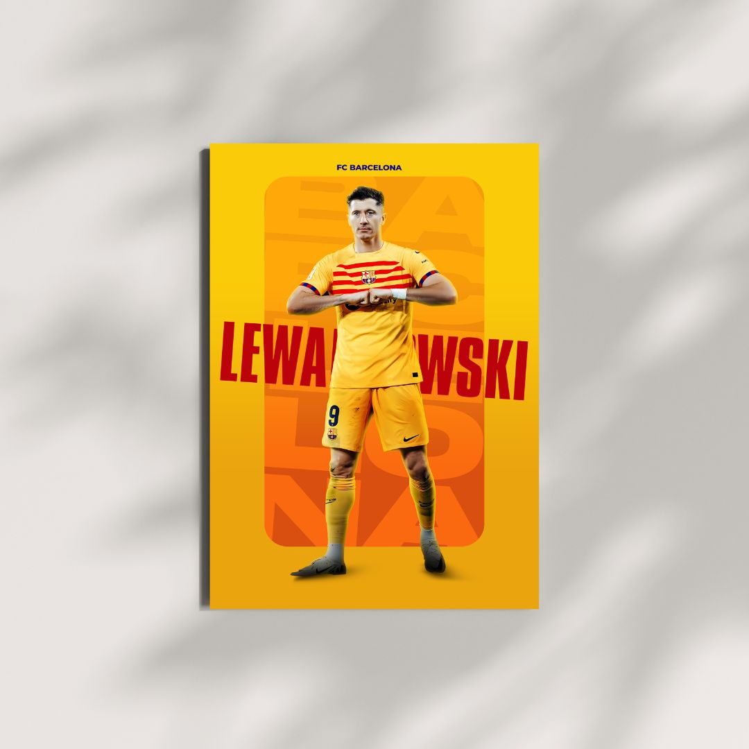 LEWANDOWSKI | FC Barcelona | FootBall Poster | Posterite