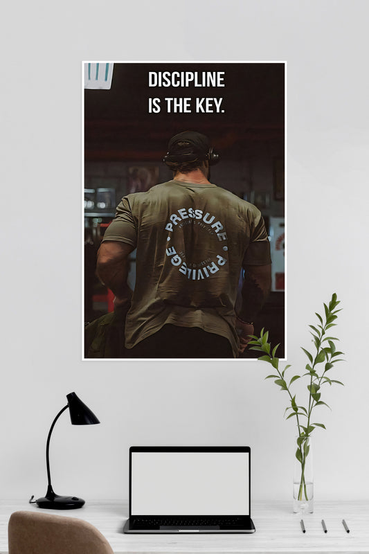 DISCIPLINE IS THE KEY | GYM POSTER | Motivational Poster